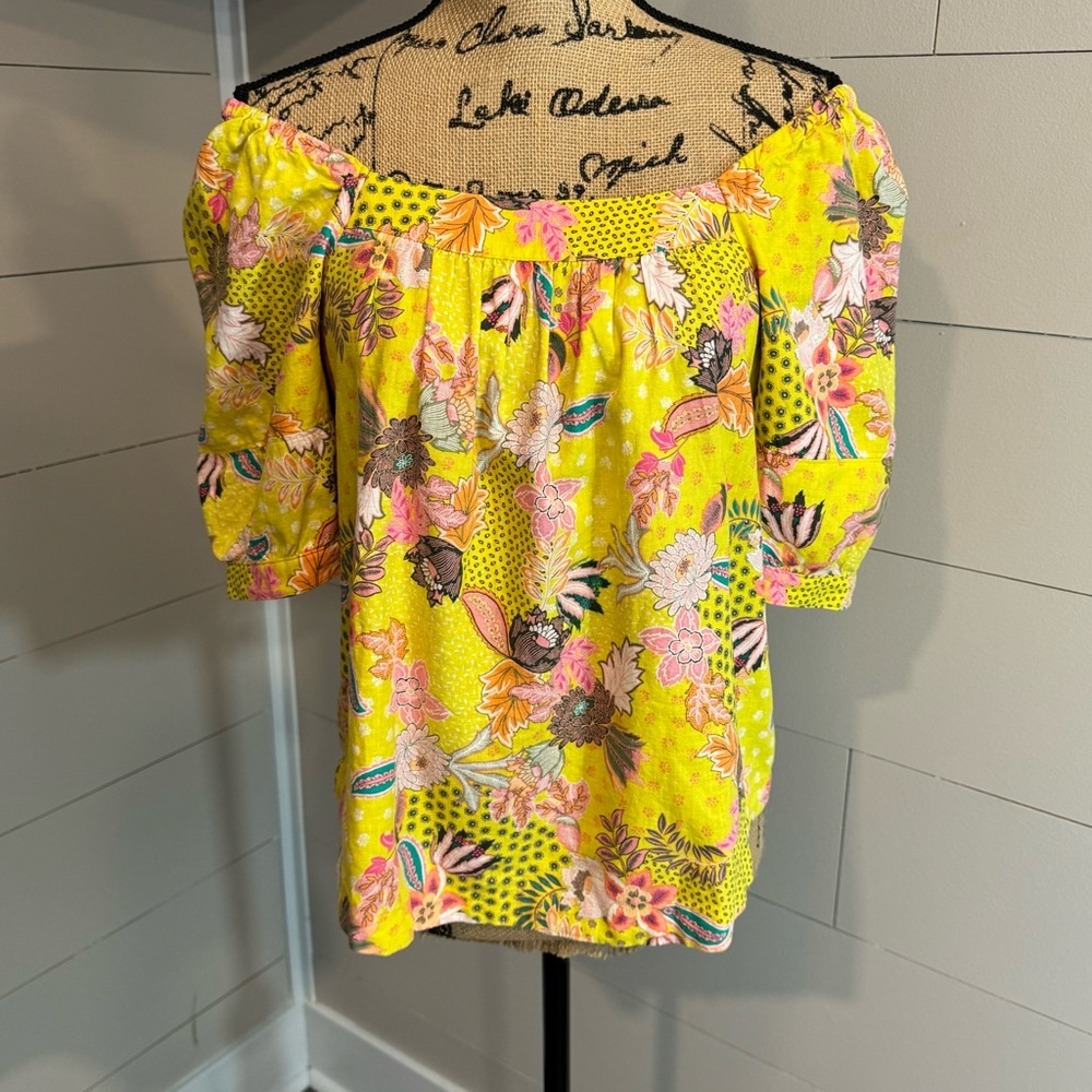 Floral Patchwork Puff Sleeve Blouse - image 3